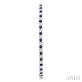 2.1 MM Sapphire and Alternating 2 1/2 ctw Round Cut Inside-Out Diamond Precious Hoop Earrings in 14K White Gold